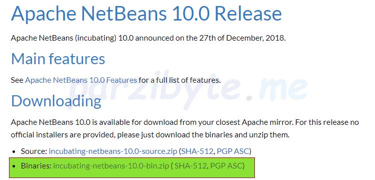 Descargar binarios de NetBeans para Windows