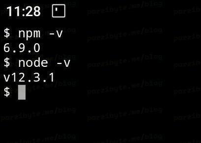 2 - Comprobar versión de NPM y Node en Termux para Android