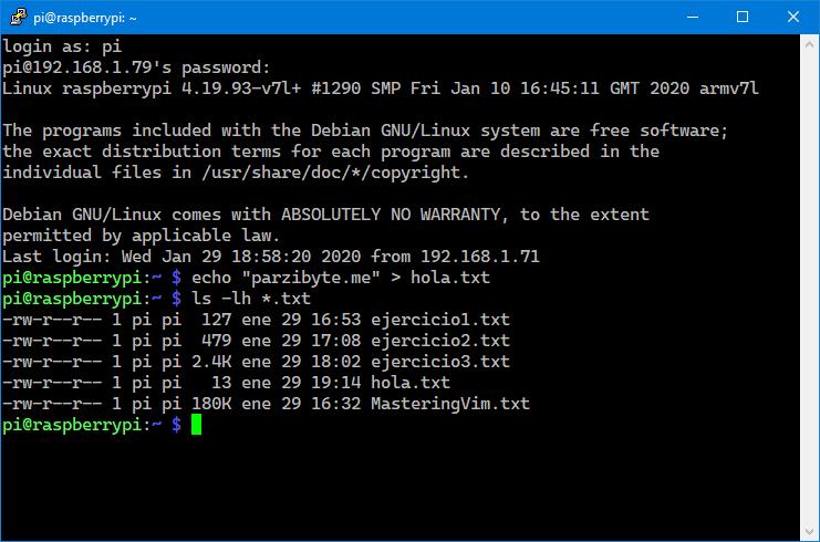 Conexión SSH a Raspberry Pi