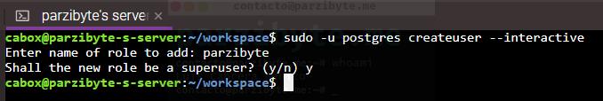 2 - Crear usuario de postgreSQL