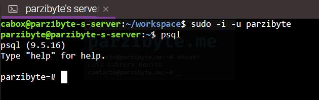 5 - Cambiar de usuario y entrar a CLI de PSQL