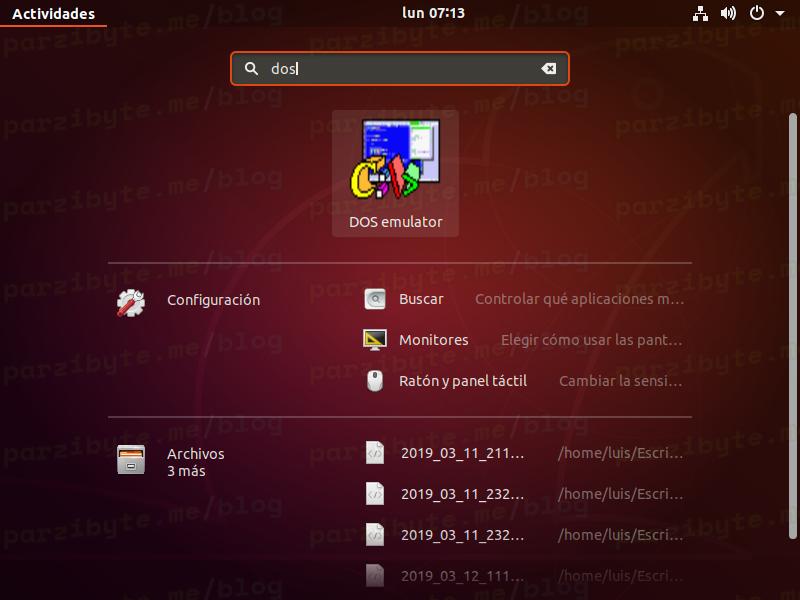 2 - DOS emulator en lista de aplicaciones
