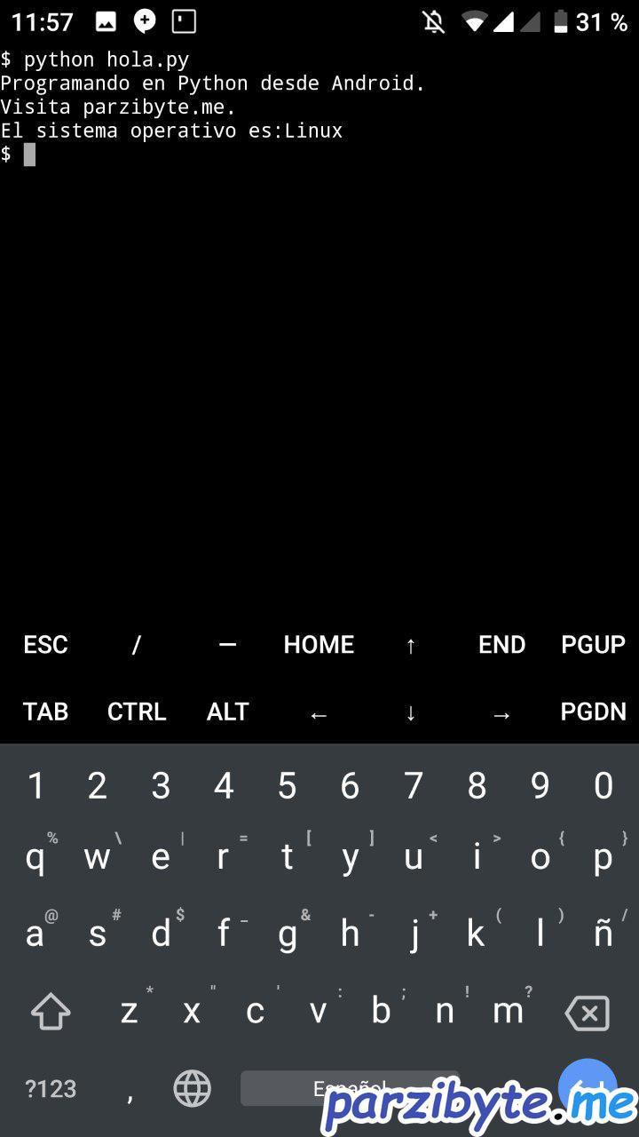 4 - Ejecutar archivo de Python desde Android