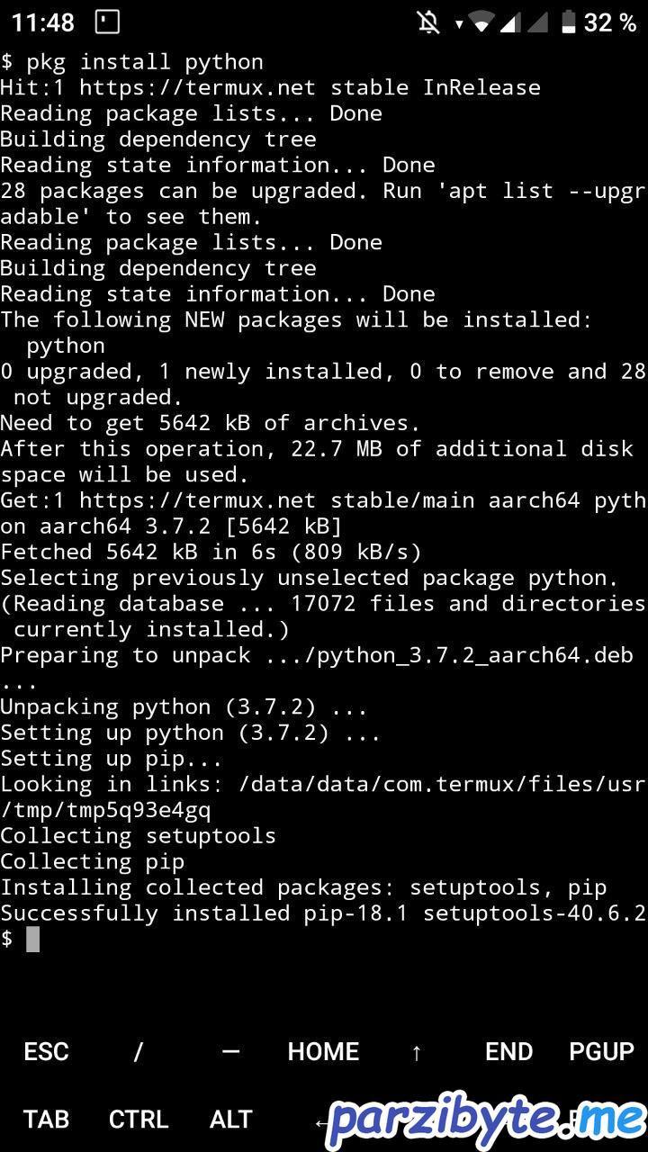 Instalando Python 3 y PIP en Android con Termux