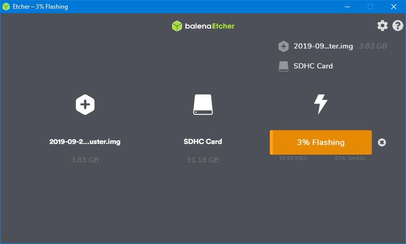 Escribiendo sistema operativo en Raspberry Pi 4 con balenaEtcher