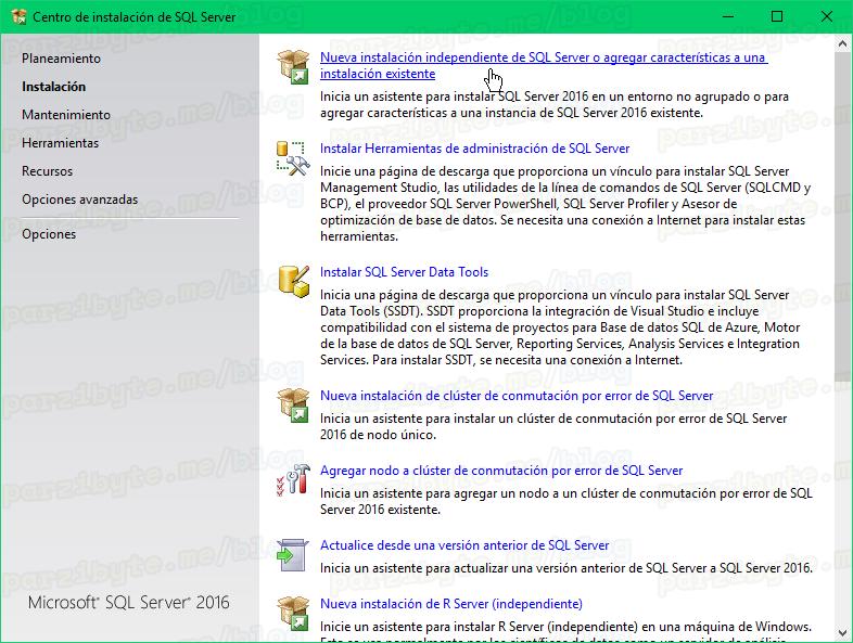 1.3 - Nueva instalación independiente de SQL Server