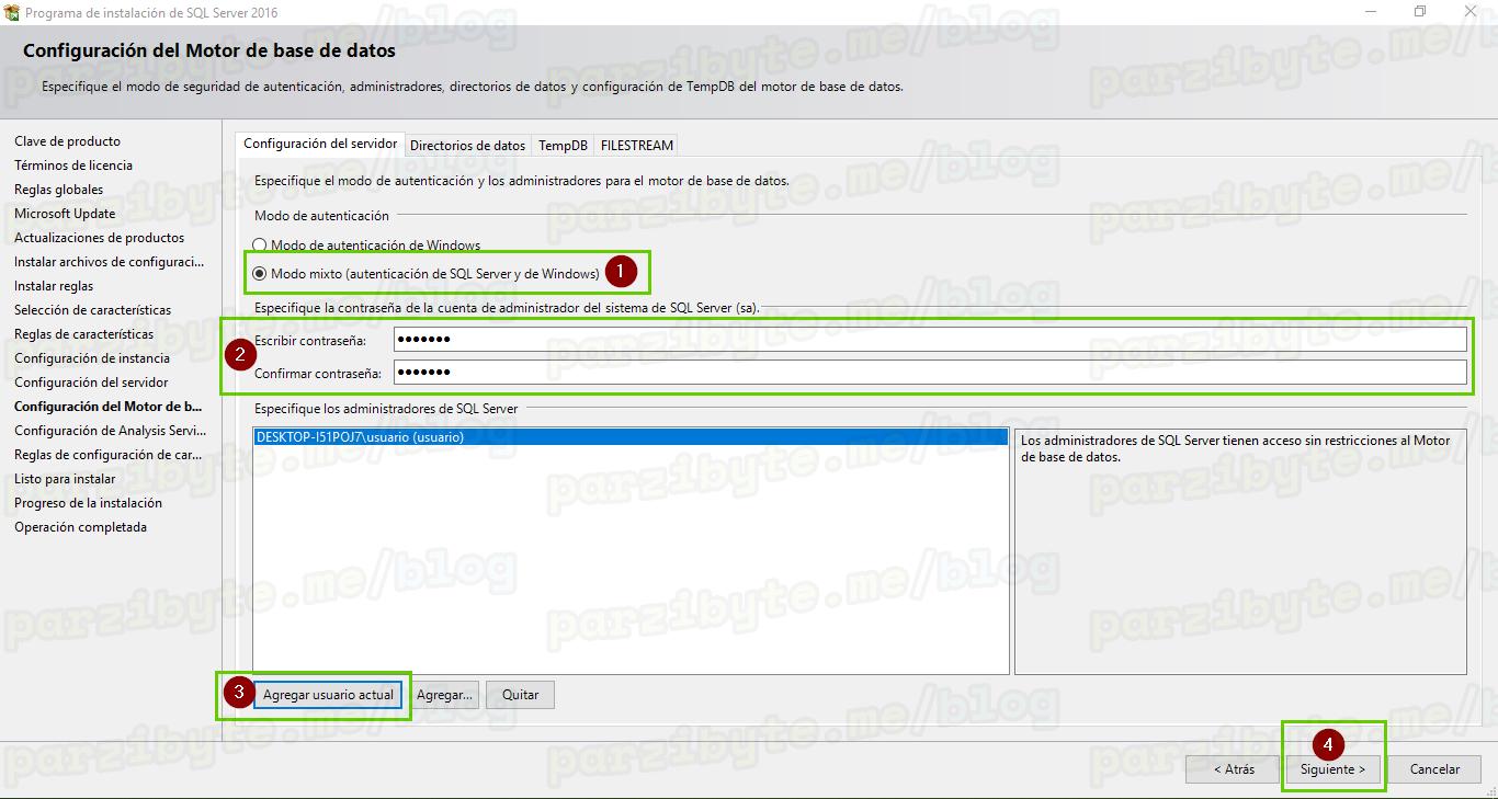 11 - Configuración del motor de base de datos