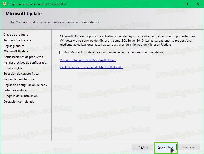 6 - No usar Microsoft Update
