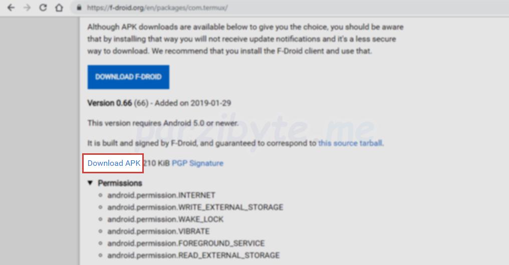 Descargar Termux desde F-droid