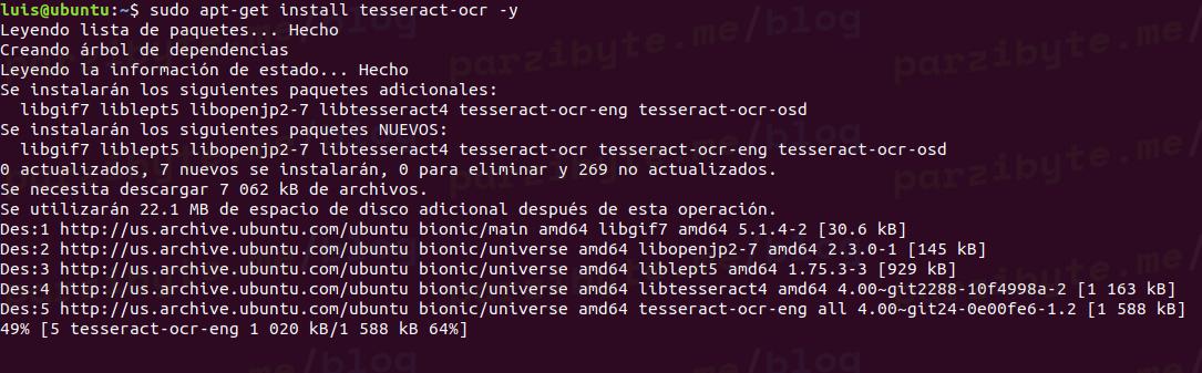 Instalando tesseract-ocr en Ubuntu