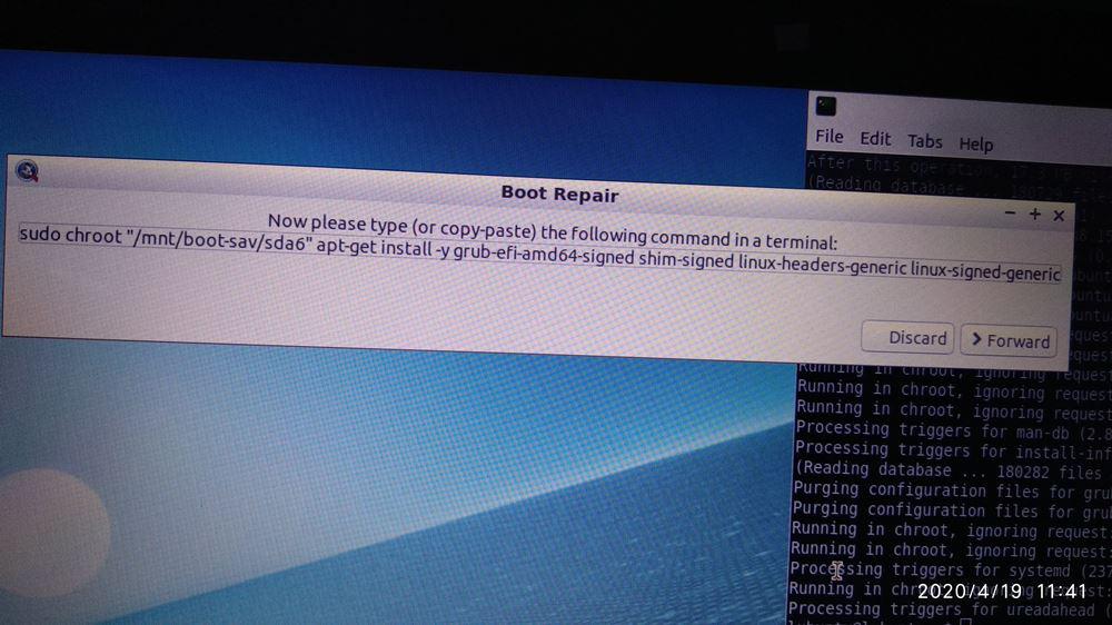 Más comandos de Boot Repair