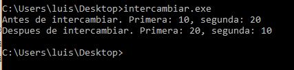 Intercambiar dos enteros sin usar una variable temporal en C