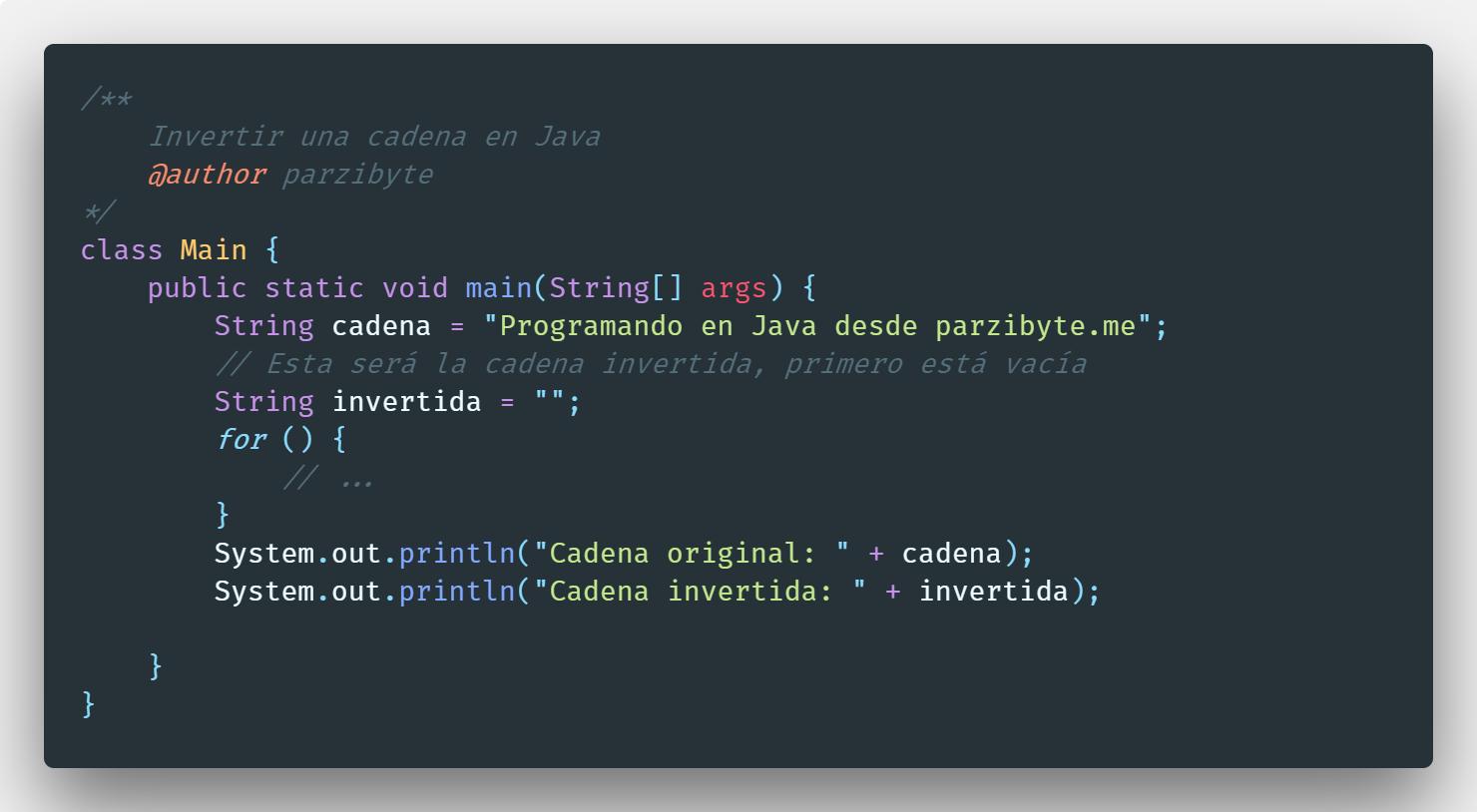 Invertir cadena en Java con ciclos y StringBuilder
