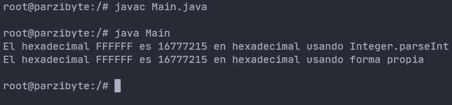 Hexadecimal a decimal en Java - 2 métodos