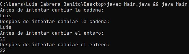 Java - Datos primitivos se pasan por valor