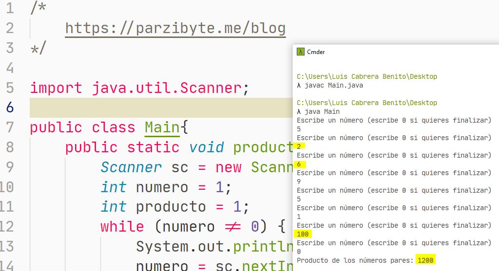 Producto de números pares en Java - Ejercicio de programación