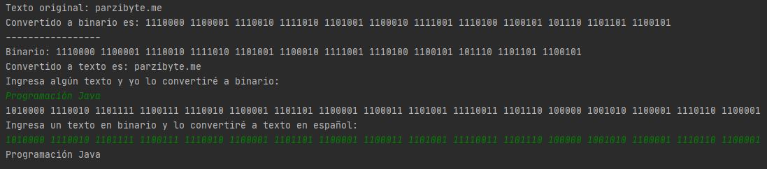 Traductor texto a binario en Java - Programación
