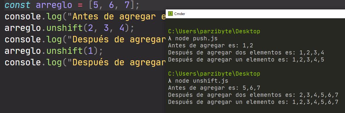 Agregar elemento a arreglo con JavaScript