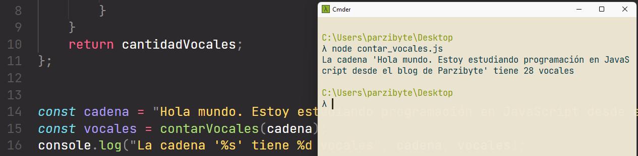 Contar vocales de una cadena en JavaScript - Programación