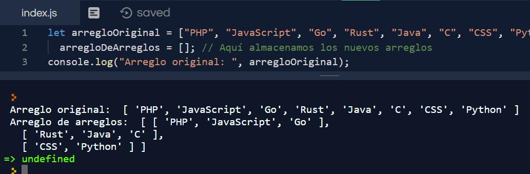 Dividir arreglo en trozos pequeños con JavaScript