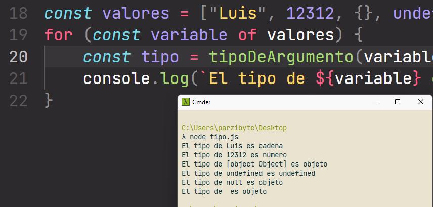 Tipo de dato de una variable en JavaScript