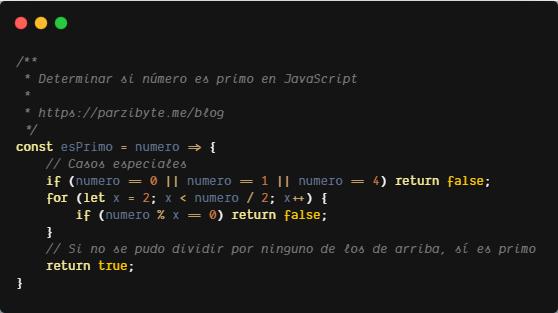 Número primo en JavaScript