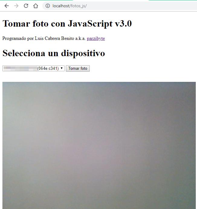 Tomar foto con JavaScript en Chrome