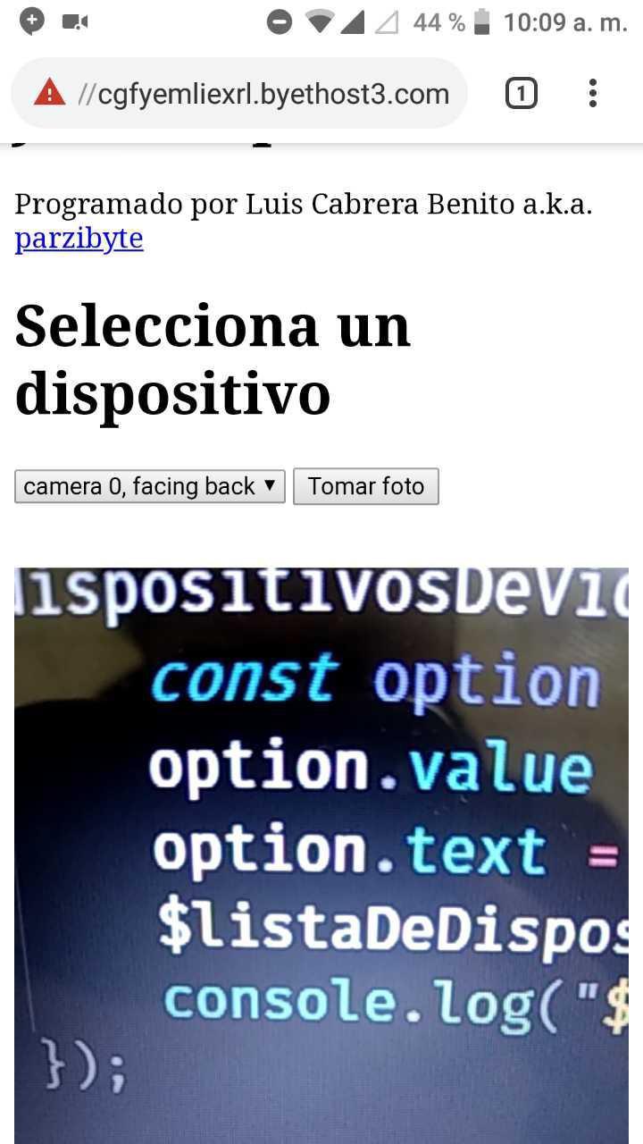 Tomar foto con cámara trasera en Android usando Chrome