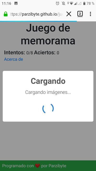 Cargar imágenes de memorama al inicio