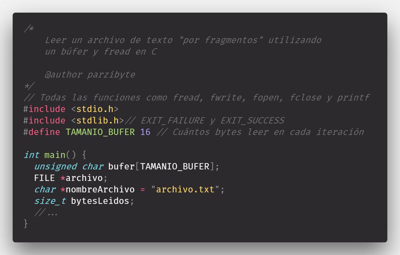 Leer contenido de archivo de texto en C