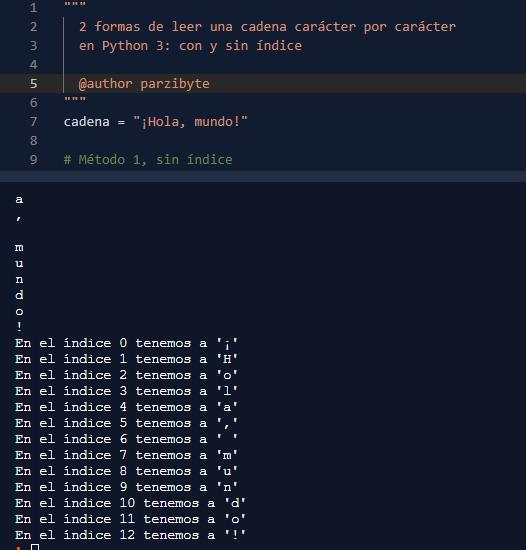Recorrer cadena usando Python