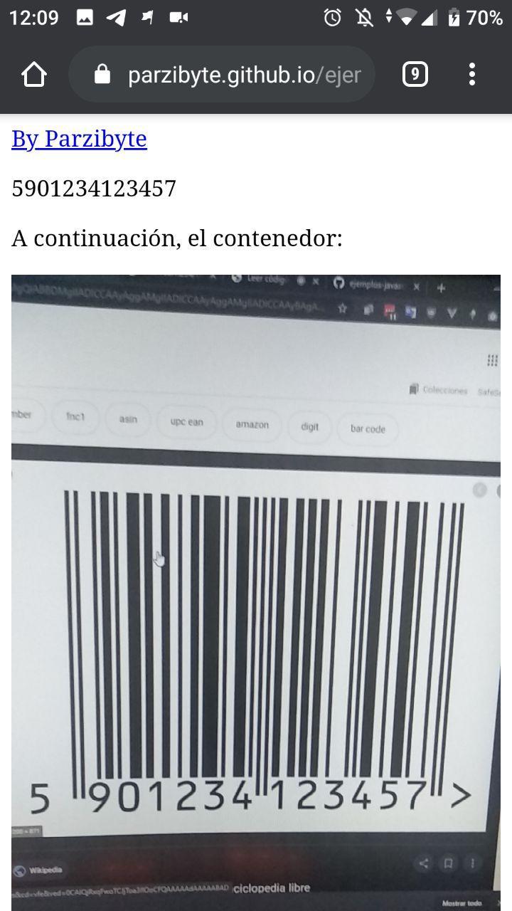 Leyendo código de barras con JavaScript y cámara en navegador web