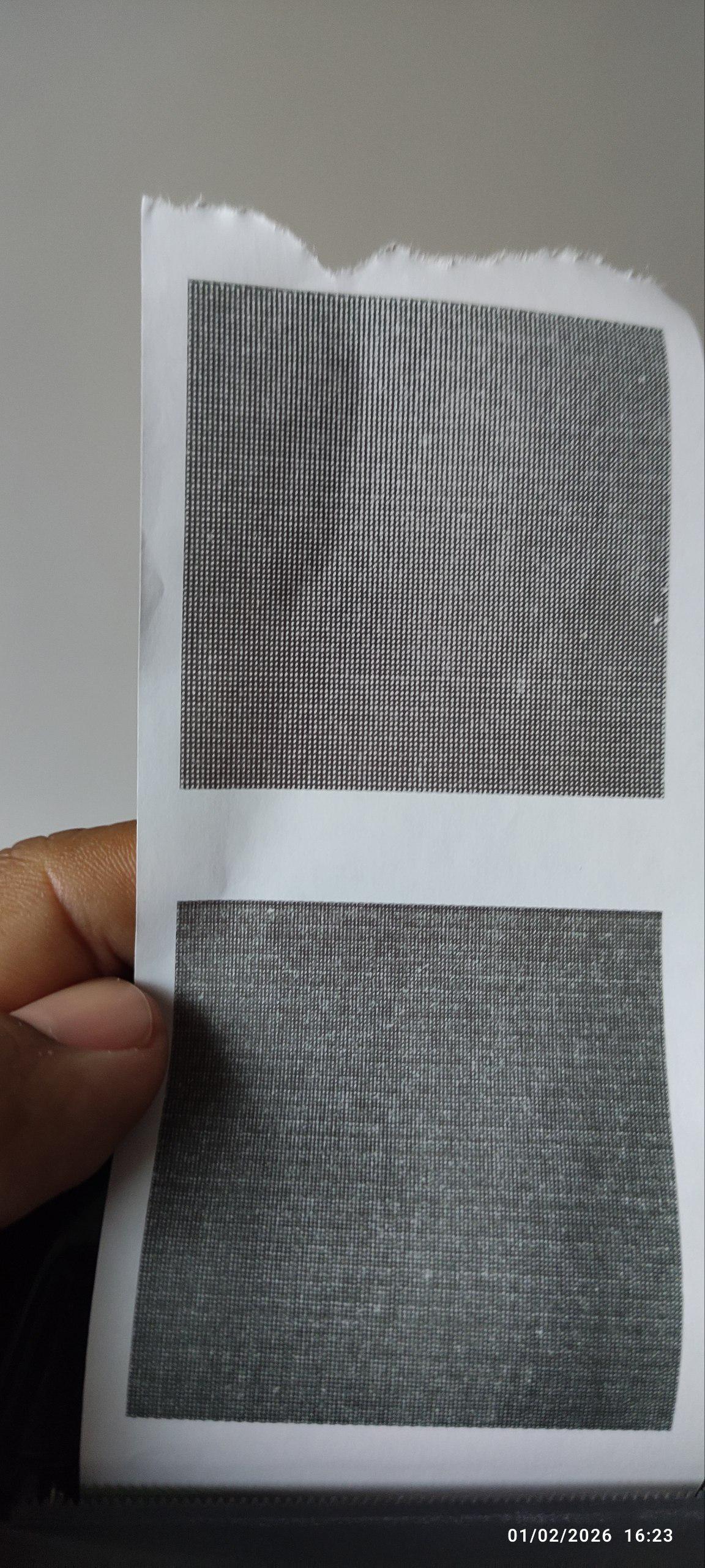 Ticket impreso en impresora térmica con cuadrícula de 3 y 2 pixeles