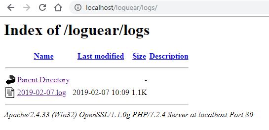 Directorio de logs expuesto al público