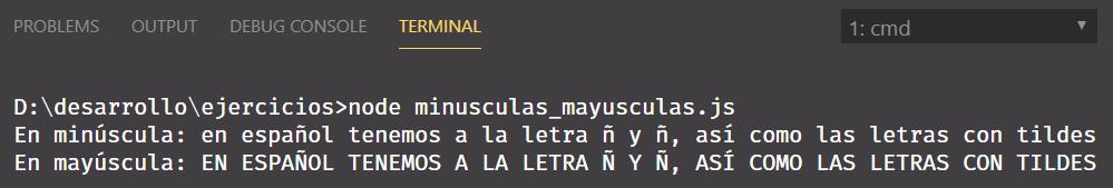 Uso de toLowerCase y toUpperCase para convertir cadenas a mayúsculas y minúsculas