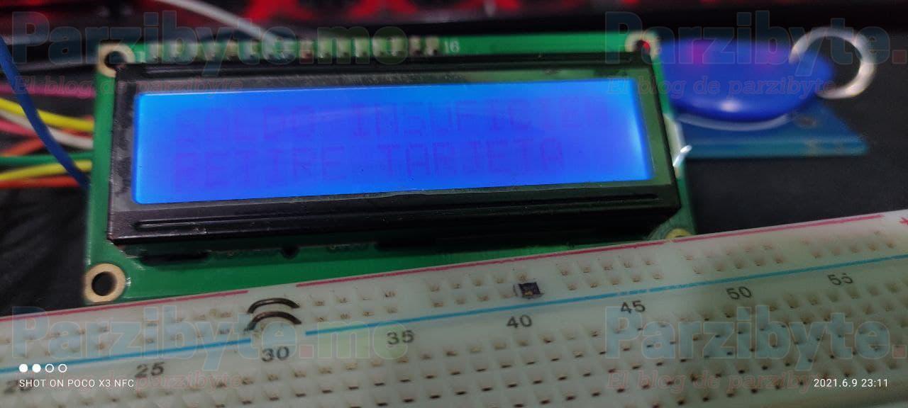 Saldo insuficiente al comprar con RFID
