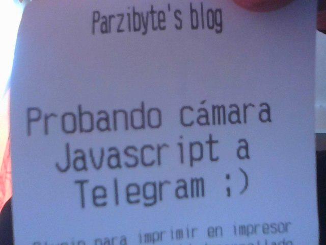 Foto enviada con Bot de Telegram usando JS para acceder a la cámara