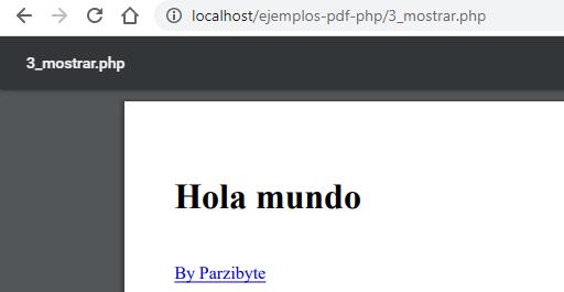 Mostrar PDF en navegador con PHP
