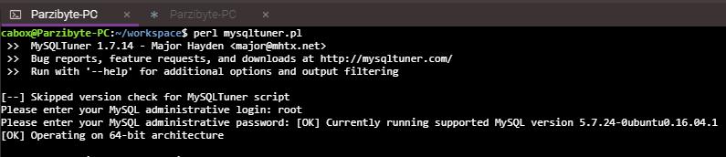 Ejecutar con Perl el archivo MySQLTuner