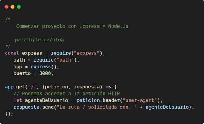 Express y Node - Comenzar proyecto