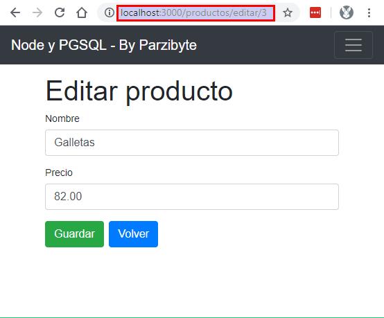 Formulario de edición de producto para ser enviado a Express