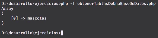 Obtener nombre de las tablas de una base de datos con MySQL y PHP