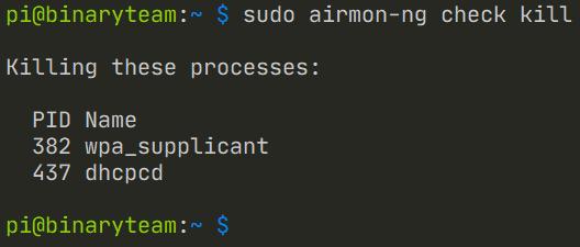 Matar procesos que puedan interferir con aircrack