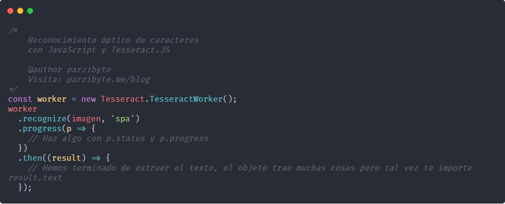 Extraer texto de una imagen con JavaScript