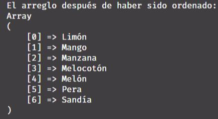 Ordenar arreglo de strings en PHP