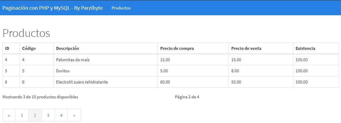 Paginación con PHP y MySQL