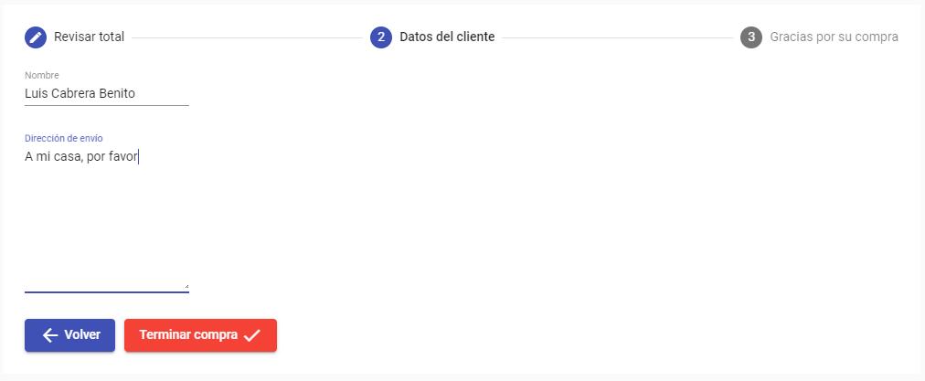 Datos de envío de productos en e-commerce