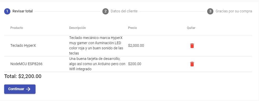 Verificar productos antes de realizar compra