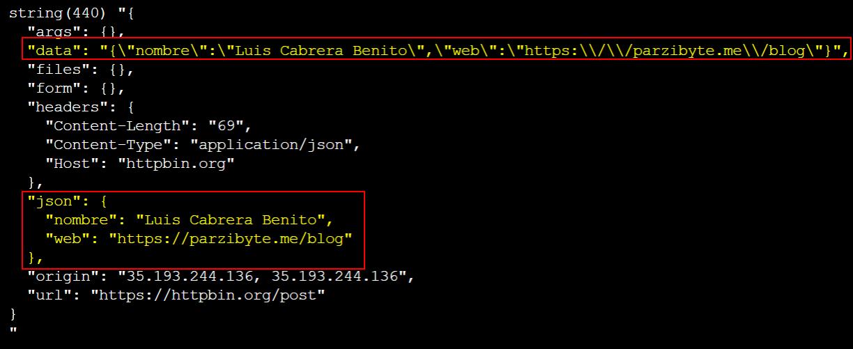 Respuesta al enviar JSON con PHP haciendo una petición HTTP