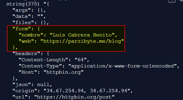 Petición HTTP en PHP - Método POST con datos de formulario